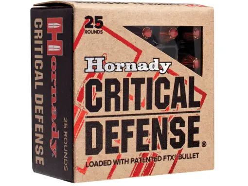Hornady Critical Defense 9mm Luger Ammo 115 Grain Hornady FTX Polymer Tip Box of 25