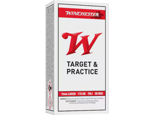 Winchester White Box USA Target & Practice 9mm Luger Ammo 115 Grain Full Metal Jacket