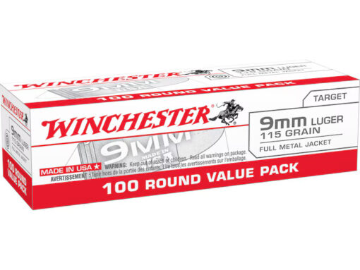 Winchester Target & Practice 9mm Luger Ammo 115 Grain Full Metal Jacket