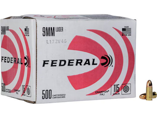 Federal Champion 9mm Luger Ammo 115 Grain Full Metal Jacket Box of 500 Bulk - Image 2