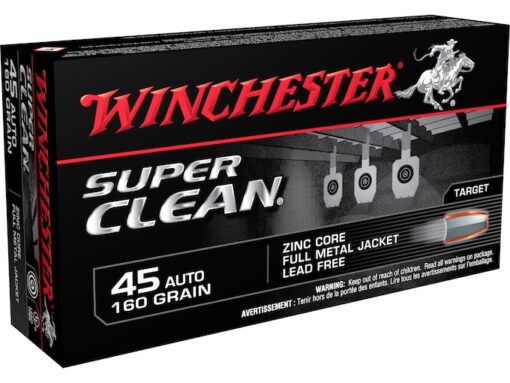 Winchester Super Clean NT 45 ACP Ammo 160 Grain Full Metal Jacket Lead Free