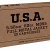 Winchester USA M855 SS109 5.56x45mm NATO Ammo 62 Grain Penetrator Full Metal Jacket