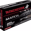 Winchester Match 223 Remington Ammo 69 Grain Sierra MatchKing Jacketed Hollow Point
