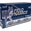 Fiocchi Field Dynamics 223 Remington Ammo 55 Grain Hornady V-Max Polymer Tip