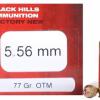 Black Hills 5.56x45mm NATO Ammo 77 Grain Jacketed Hollow Point