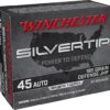 Winchester Silvertip Defense 45 ACP Ammo 185 Grain Winchester Silvertip Jacketed Hollow Point