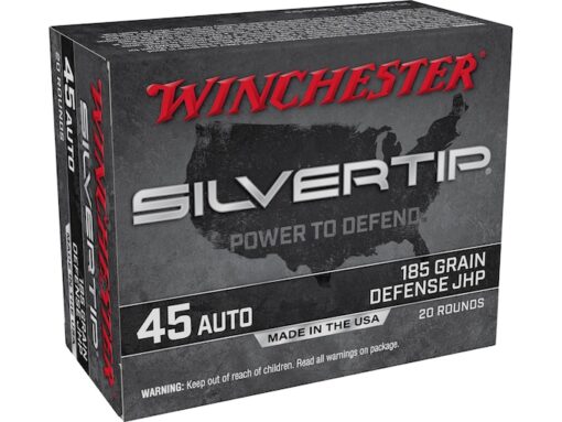 Winchester Silvertip Defense 45 ACP Ammo 185 Grain Winchester Silvertip Jacketed Hollow Point