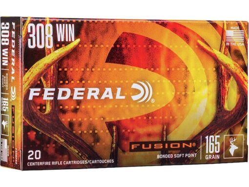 Federal Fusion 308 Winchester Ammo 165 Grain Bonded Round Nose