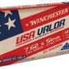 Winchester USA Valor 7.62x51mm NATO Ammo 149 Grain Full Metal Jacket
