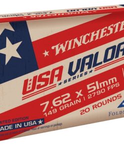 Winchester USA Valor 7.62x51mm NATO Ammo 149 Grain Full Metal Jacket