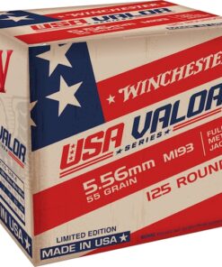 Winchester USA Valor 5.56x45mm NATO Ammo Grain Full Metal Jacket