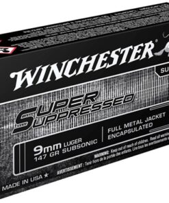 Winchester Super Suppressed 9mm Luger Ammo 147 Grain Full Metal Jacket