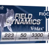 Fiocchi Field Dynamics 223 Remington Ammo 50 Grain Hornady V-Max Polymer Tip