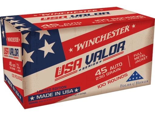 Winchester USA Valor 45 ACP Ammo 230 Grain Full Metal Jacket